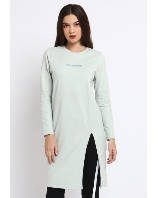 Osella Baju Perempuan Tunic Hijau Polos 1